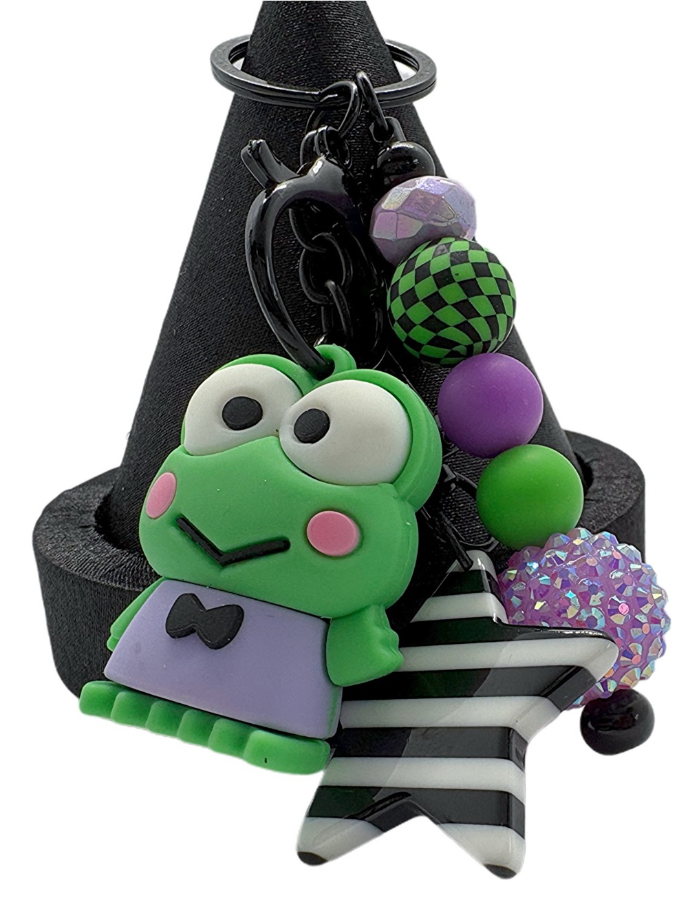 Handmade Keroppi Beaded Keychain - Hello Kitty and Friends